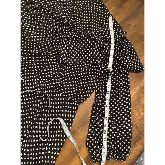 Lane Bryant Women’s Black Textured Polka Dot Tiered Ruffle Long Sleeve Dress 26P - Picture 10 of 10